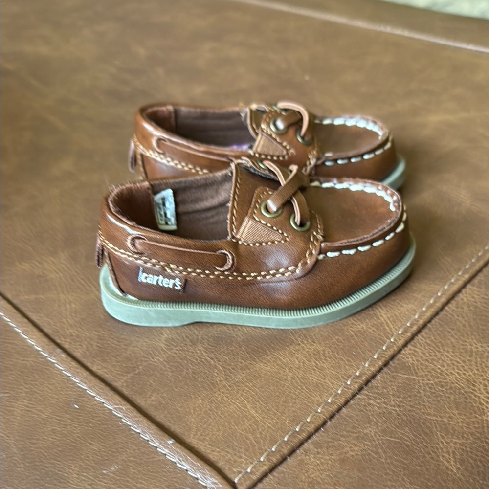 Carter's Brown Moccasins with Classic Stitching